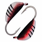 Банан d 4,0 мм, вес 1,29 гр, серебристый с полосками+черный /10 шт/